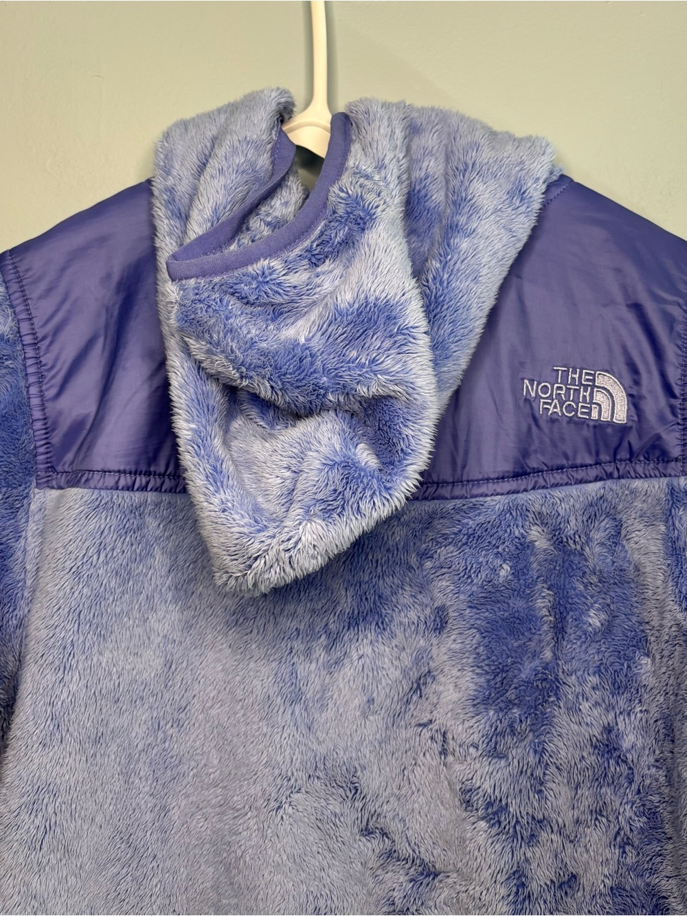 The North Face OSO Jacket Girls Youth Hooded Sherpa Size Medium 10/12 Periwinkle - Picture 5 of 10